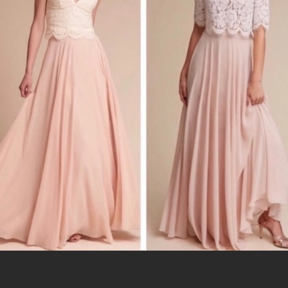 New w/ tags Jenny Yoo Hampton long skirt/blush/chiffon size 10 - Picture 1 of 7